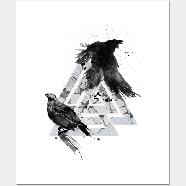 Huginn and Munning Wall Art by Loopyful